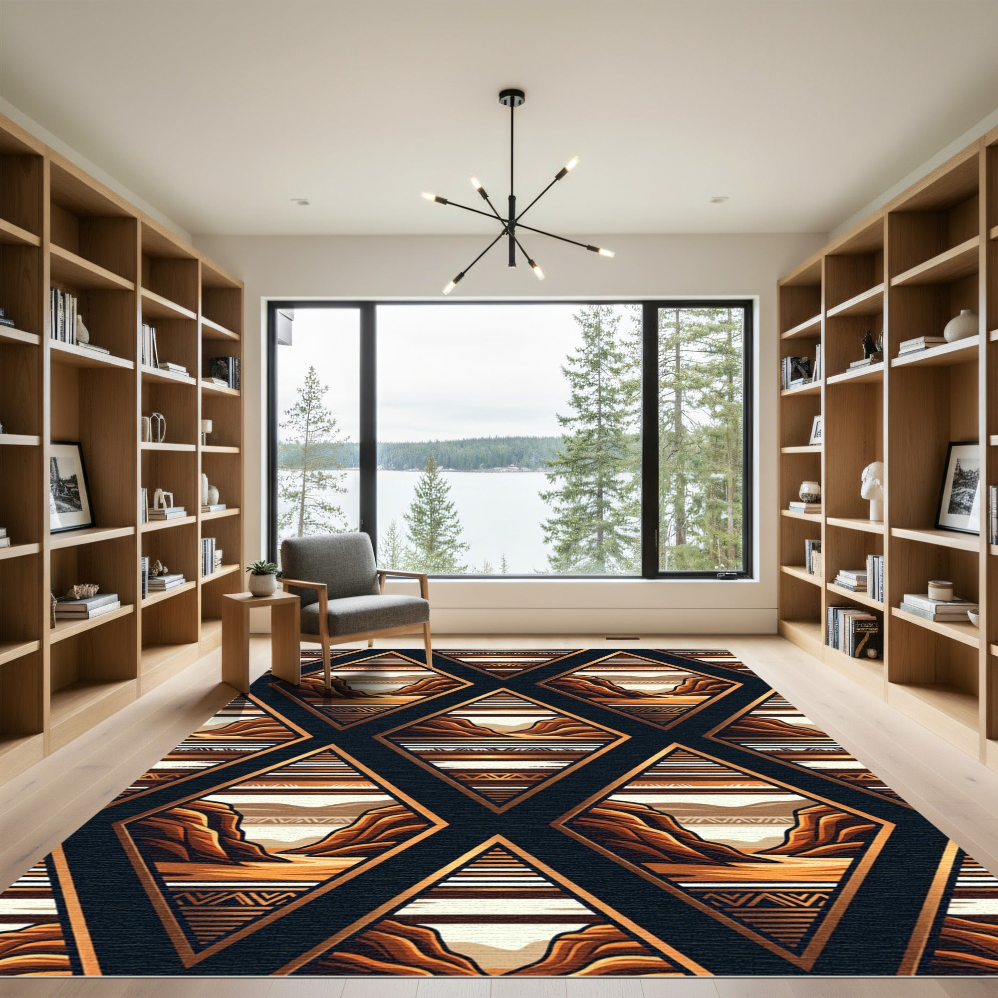 Geometric Copper Canyon Landscape Rug