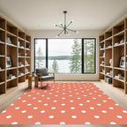 Coral White Polka Dot Classic Rug