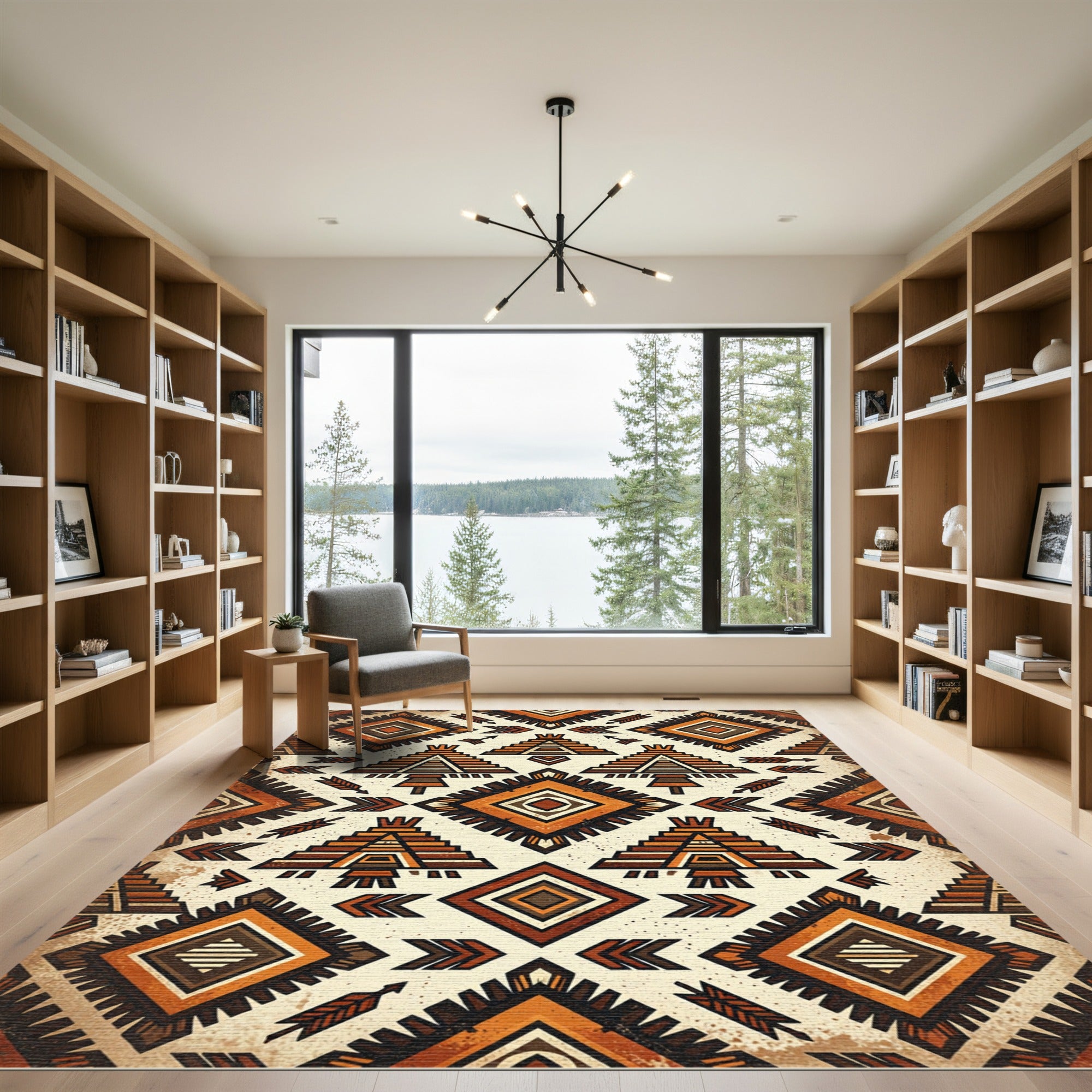 Earthy Geometric Tribal Staircase Rug