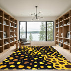 Yellow and Brown Organic Blob Spill Rug