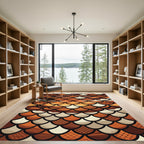 Earthy Autumn Sunset Scales Rug