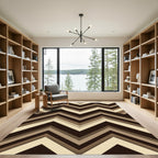 Modern Earthy Brown Chevron Geometric Rug