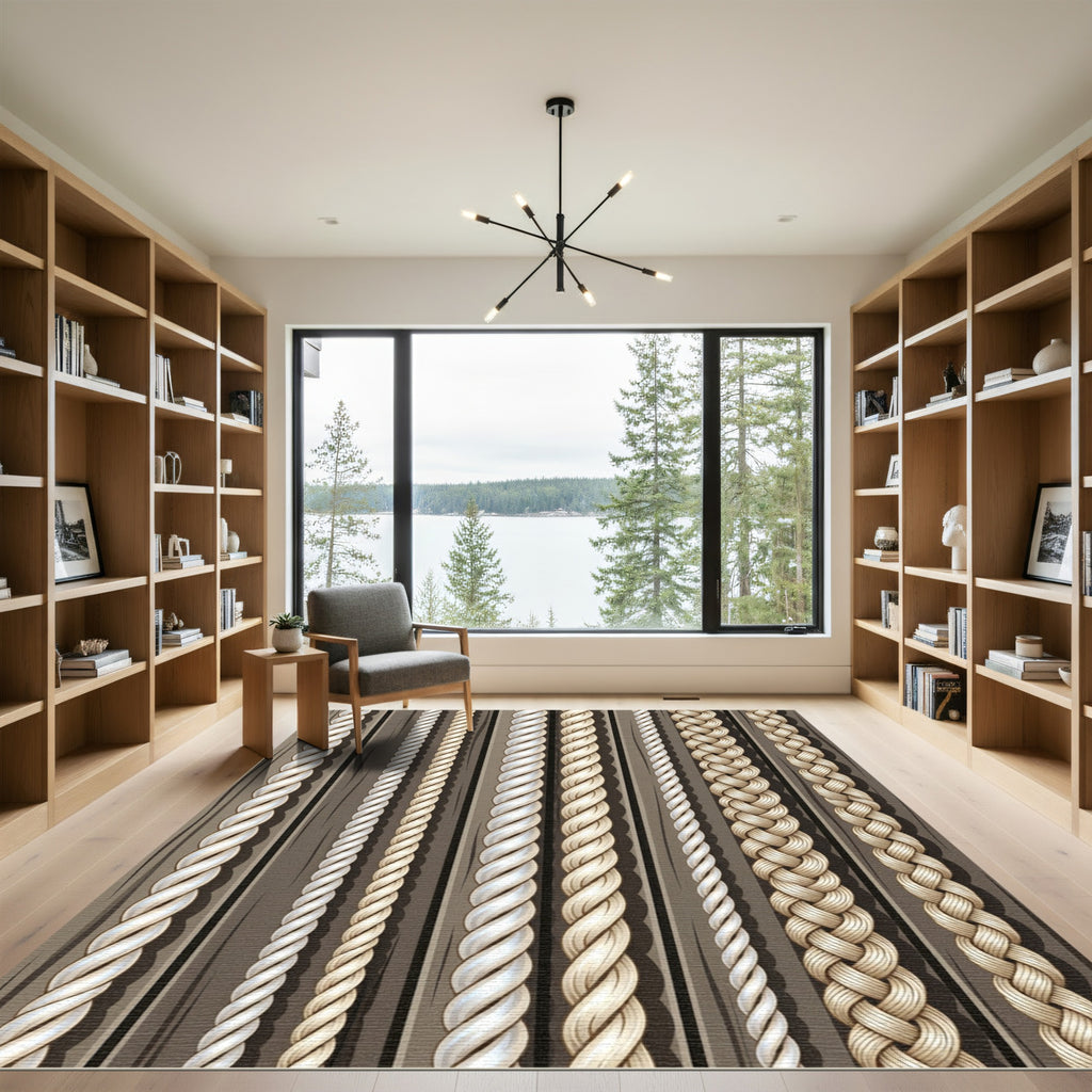 Natural Woven Rope Border Rug