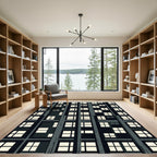 Modern Gray Grid Apartment Vista Rug