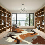 Abstract Earthy Tone Brushstroke Composition Rug