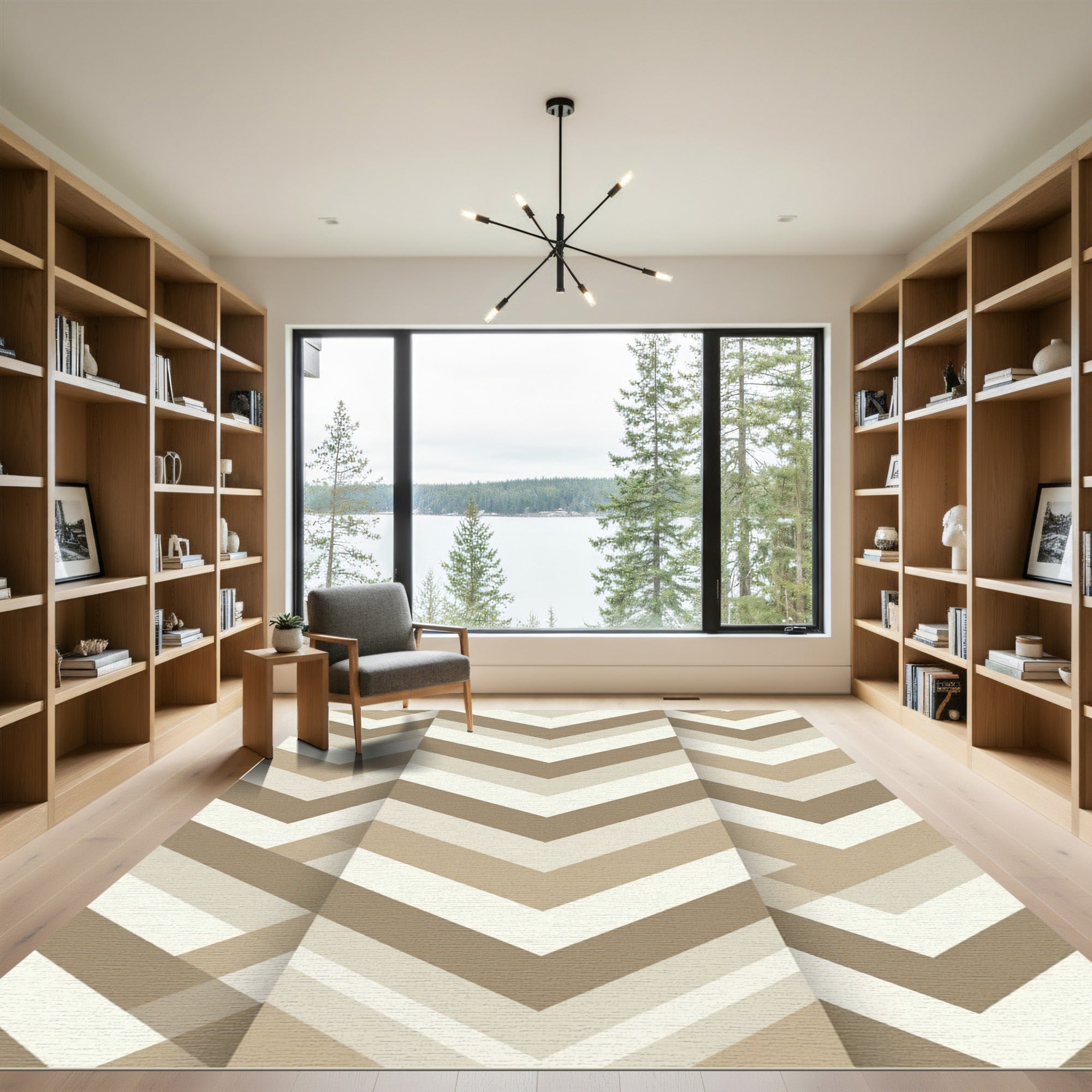 Earthy Tone Chevron Stripe Rug
