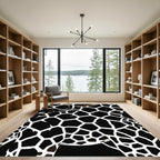 Monochrome Giraffe Spots Pattern Rug