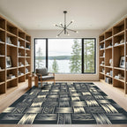 Woven Tan and Gray Geometric Texture Rug