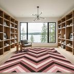 Shaded Rose Gradient Chevron Rug