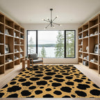Golden Black Spotted Cheetah Print Rug
