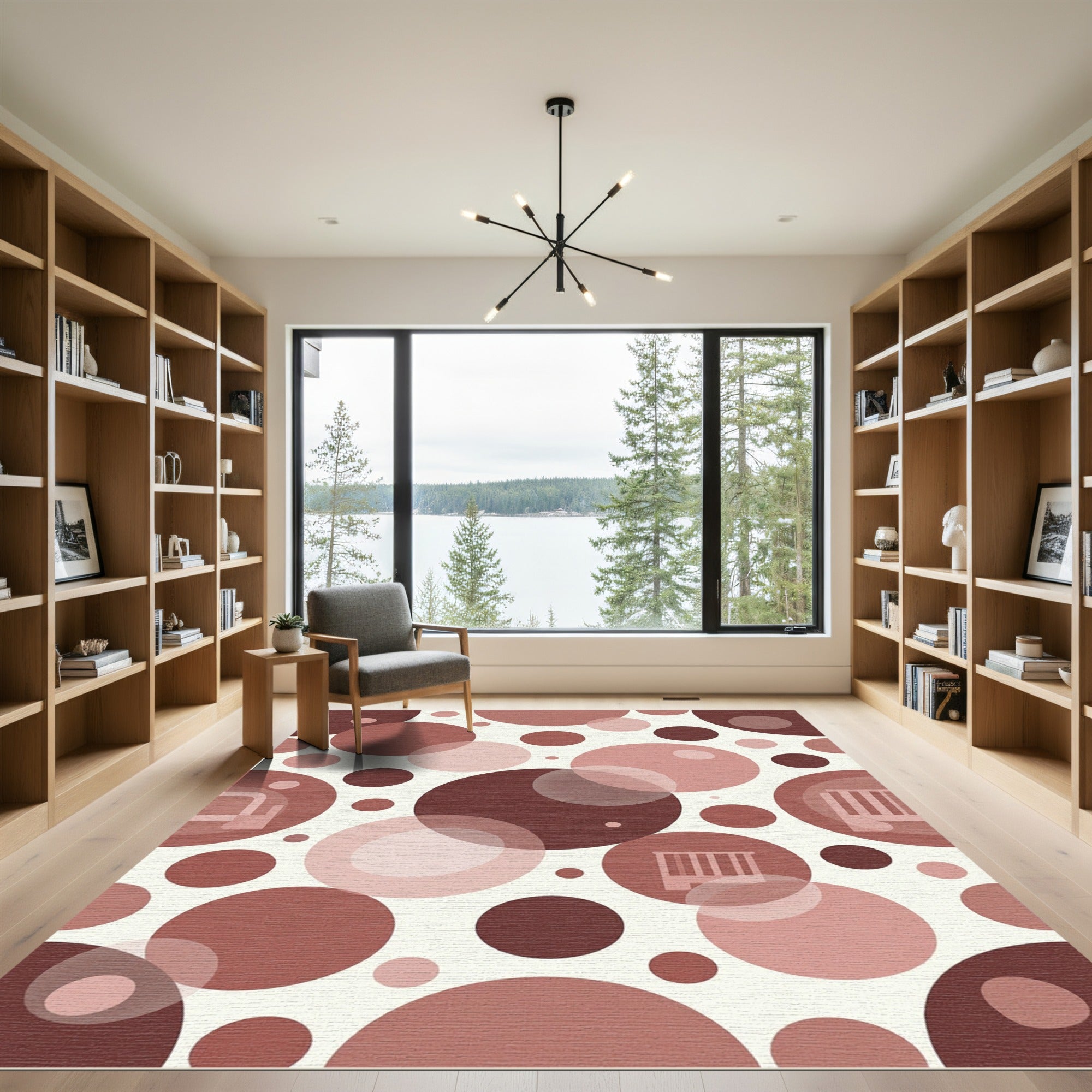Terracotta Gradient Circles Bubbles Rug
