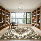 Antique Gold Floral Acanthus Medallion Rug