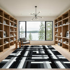 Monochromatic Intersection Grid Plaid Rug