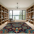 Vibrant Phoenix Paisley Geometric Rug