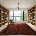 Deep Copper Vertical Stripe Rug