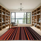 Warm Tones Abstract Railway Stripes Rug