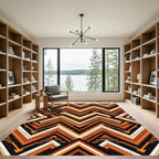 Bold Ochre Chevron Geometric Zigzag Rug