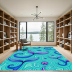 Aqua Mermaid Tail Swirl Rug