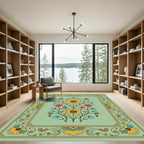 Golden Sunflower Floral Border Rug