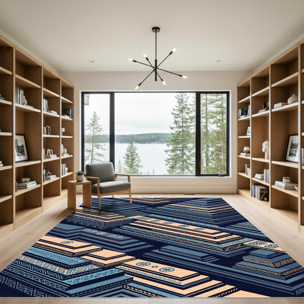 Native Geometric Terraced Steps Rug