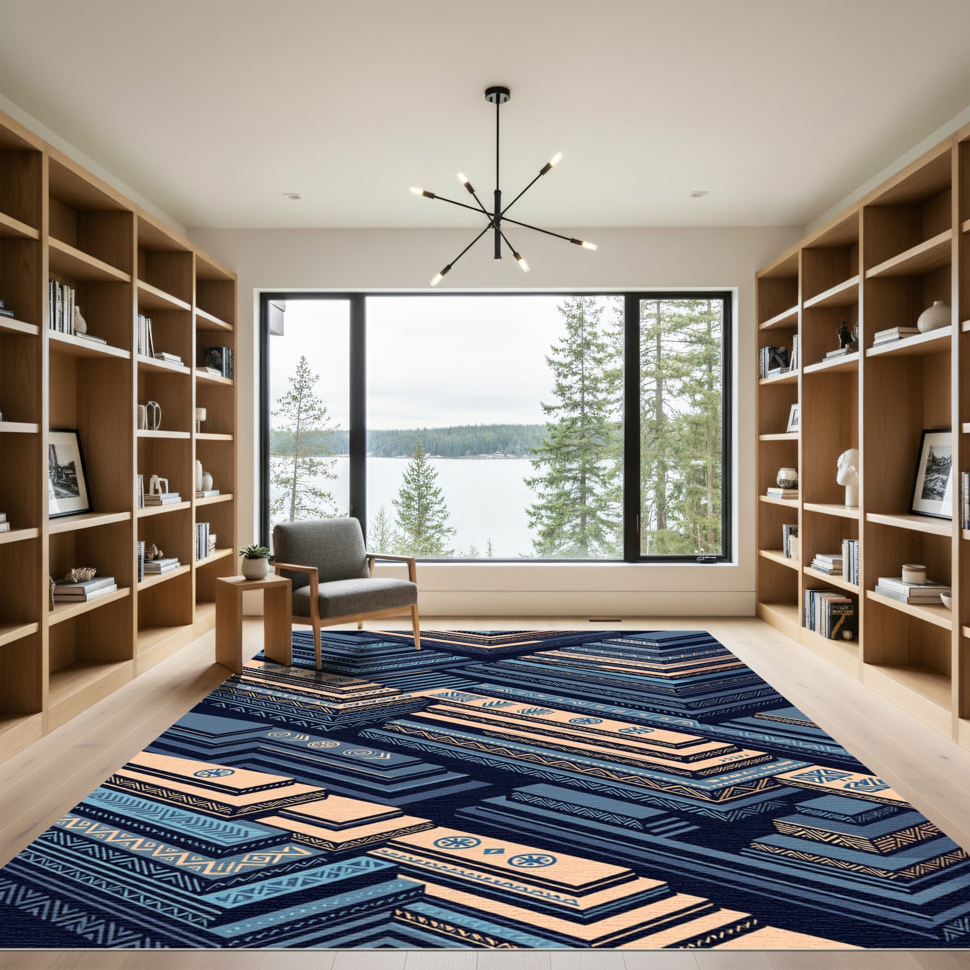 Native Geometric Terraced Steps Rug