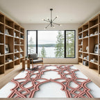 Blush Rose Arched Geometric Lattice Rug