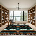 Navajo Inspired Geometric Diamond Stripe Rug