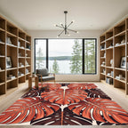 Terracotta Leafy Tropical Collage Rug