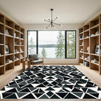 Monochromatic Abstract Triangle Collage Rug