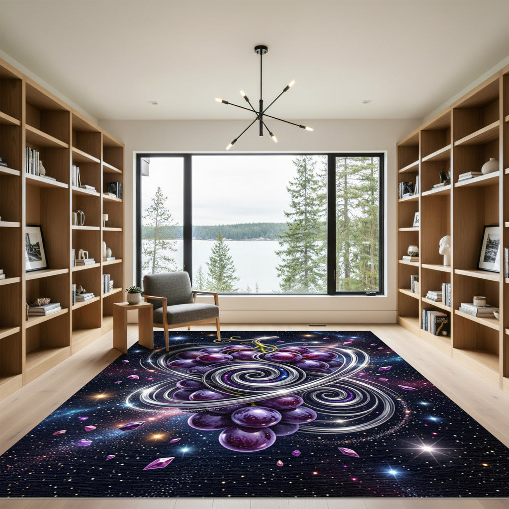 Celestial Violet Grape Spiral Cluster Rug