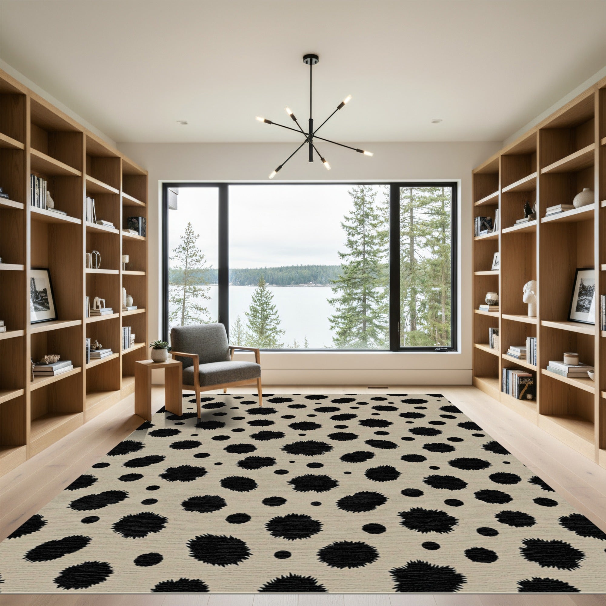 Tawny Black Spotty Spot Rug