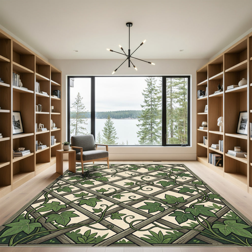 Trellis Ivy Leaf Verdant Botanical Rug