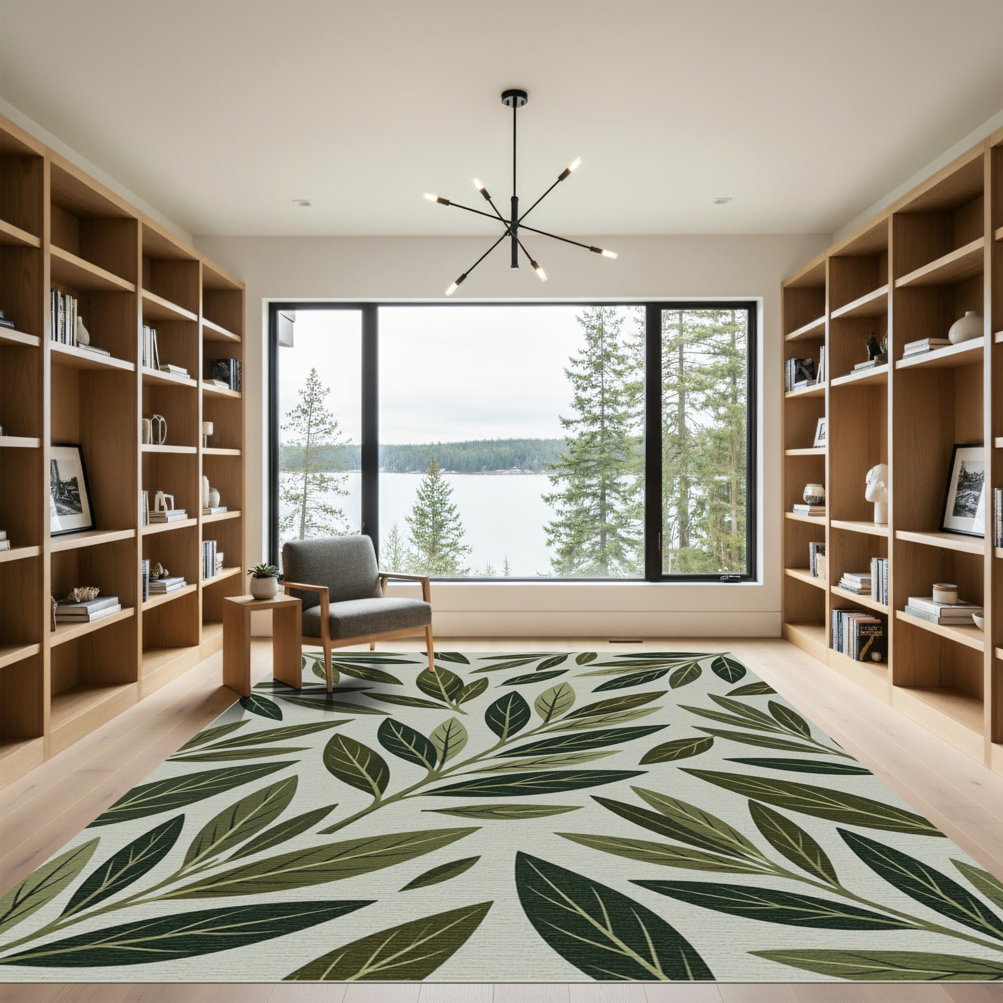 Olive Branch Foliage Arrangement Rug
