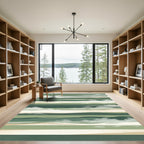 Earthy Hues Landscape Horizon Stripes Rug