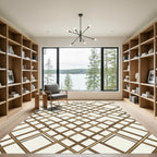 Golden Lattice Geometric Intersecting Grid Rug