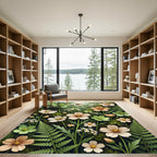 Botanical Sage and Cream Floral Meadow Rug