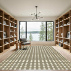 Taupe Polka Dot Grid Rug