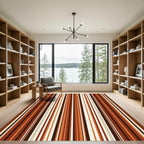 Warm Earthy Tones Vertical Striped Rug