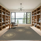 Golden Orbiting Circles Dot Rug