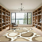 Organic Neutral Earthy Abstract Shapes Rug