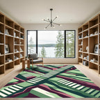 Geometric Staircase Abstract Composition Rug