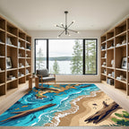 Oceanic Earth Driftwood Abstract Rug