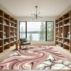 Rose Gold Swirl Marble Abstract Rug