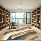 Amber Taupe Brushstroke Swirl Rug