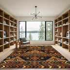Aztec Tribal Geometric Earth Tones Rug