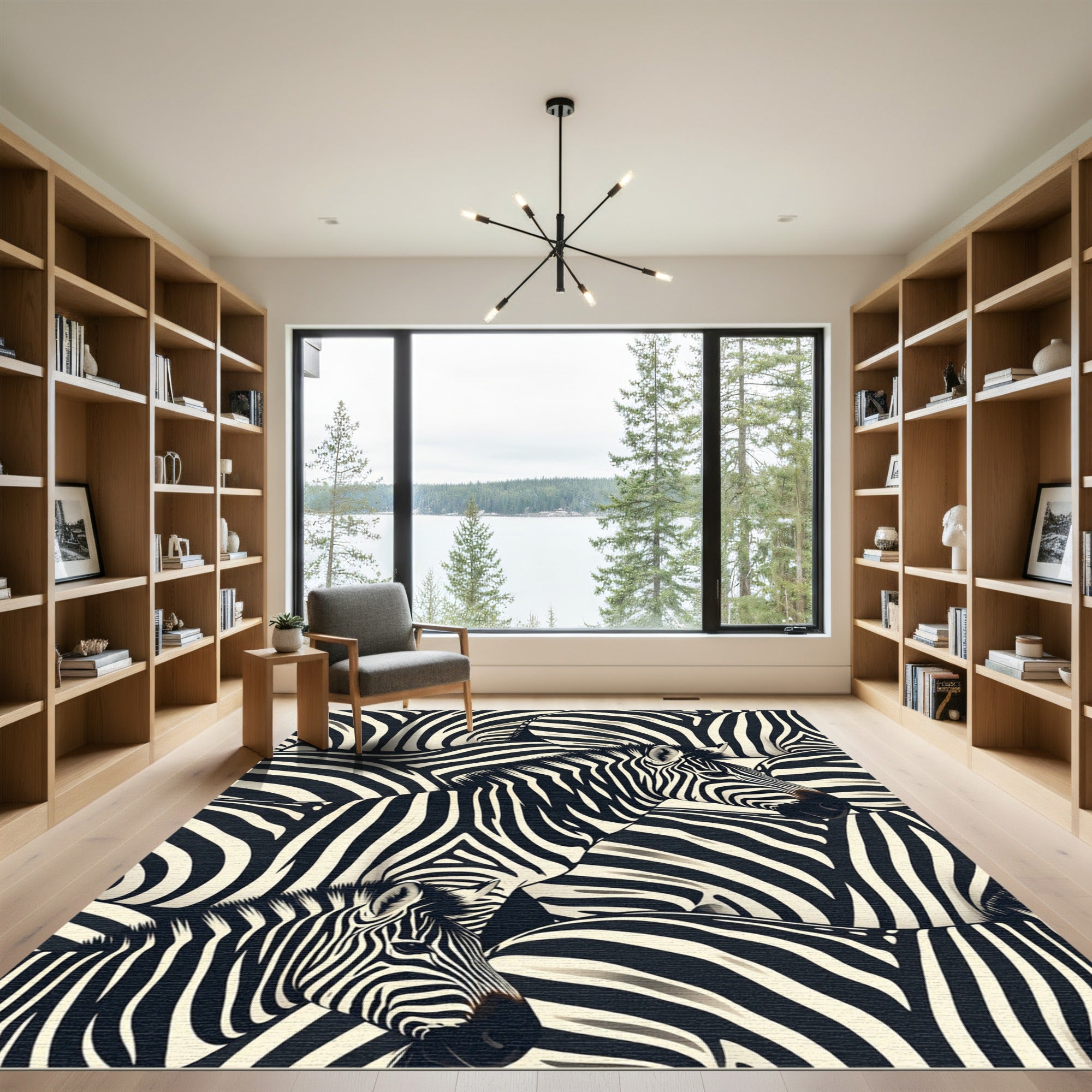 Bold Zebra Stripe Monochrome Wildlife Rug