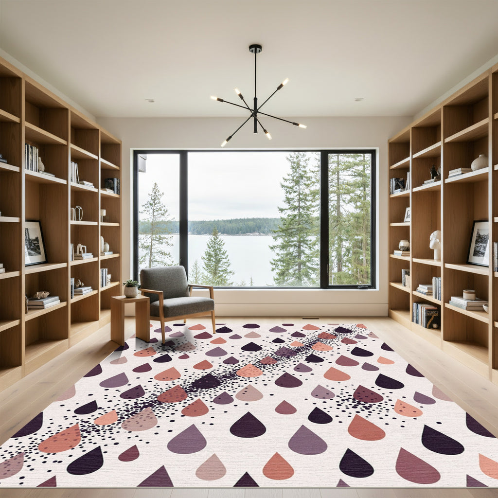 Earthy Droplets Diagonal Scatter Rug