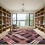 Blush Pink Abstract Crosshatch Lines Rug