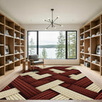 Crimson Cream Braided Weave Rug