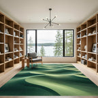 Verdant Green Rippling Sand Dunes Rug